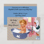 Retro 1940s Baby Boy Shower V2 Kaart (Voorkant / Achterkant)