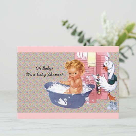 Retro 1940s Baby shower Kaart (Staand voorkant)