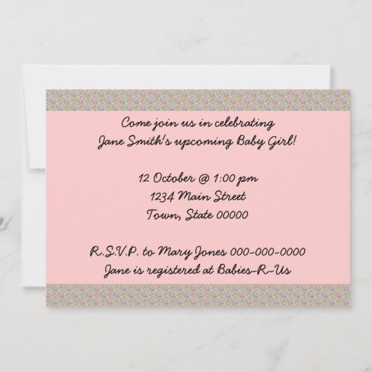 Retro 1940s Baby shower Kaart (Achterkant)