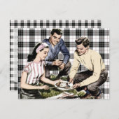 Retro 1940s BBQ Kaart (Voorkant / Achterkant)