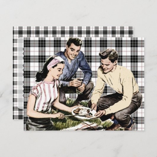 Retro 1940s BBQ Kaart (Voorkant / Achterkant)