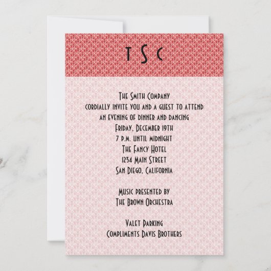 Retro 1940s, diner en dansen kaart (Achterkant)