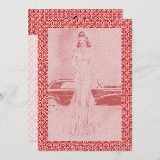 Retro 1940s, diner en dansen kaart (Voorkant / Achterkant)