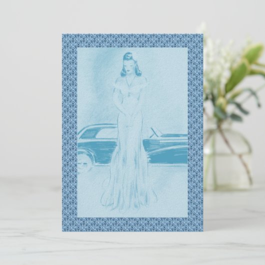 Retro 1940s, diner en dansen kaart (Staand voorkant)