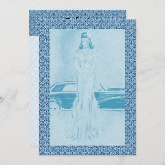 Retro 1940s, diner en dansen kaart (Voorkant / Achterkant)