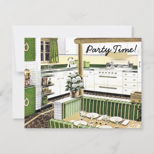 Retro 1940s Dinner Party Kaart (Voorkant)