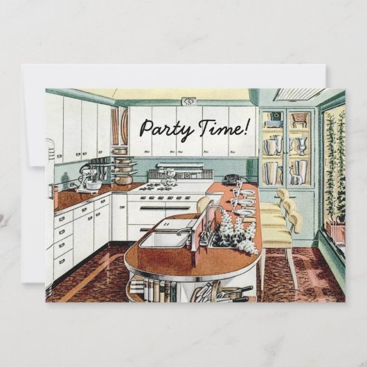 Retro 1940s Dinner Party Kaart (Voorkant)