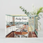 Retro 1940s Dinner Party Kaart (Staand voorkant)