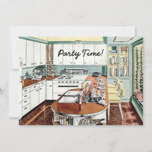 Retro 1940s Dinner Party Kaart