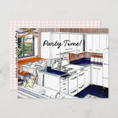 Retro 1940s Dinner Party Kaart (Voorkant / Achterkant)