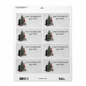 Retro 1940s Kerstboom Keuken Labels (Full Sheet)