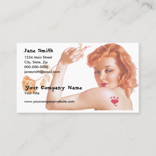 Retro 1940s Love Visitekaartje (Voorkant)