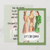 Retro 1940s Luncheon V1 Kaart (Voorkant / Achterkant)