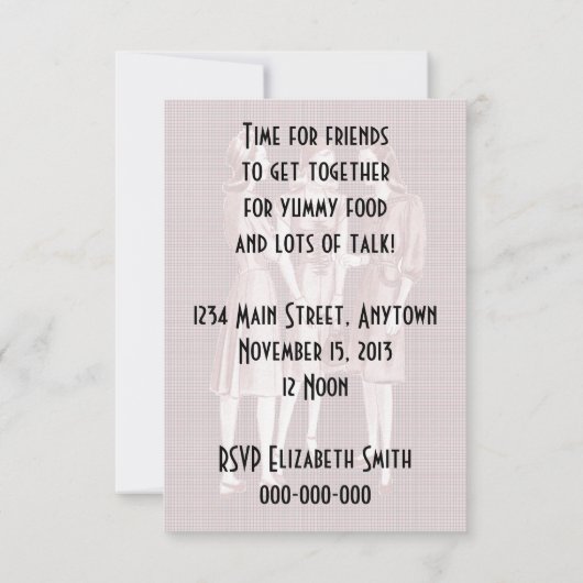 Retro 1940s Luncheon V2B Kaart (Achterkant)