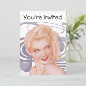 Retro 1940s Pinup Kaart (Staand voorkant)