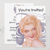 Retro 1940s Pinup Kaart (Voorkant / Achterkant)