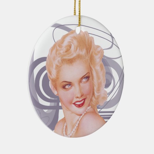 Retro 1940s Pinup Keramisch Ornament (Rechts)