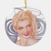 Retro 1940s Pinup Keramisch Ornament (Voorkant)