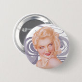 Retro 1940s Pinup Ronde Button 5,7 Cm (Voorkant /achterkant)