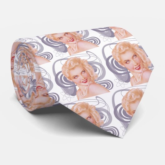 Retro 1940s Pinup Stropdas (Opgerold)