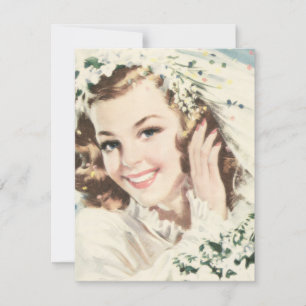 Retro 1940s Vrijgezellenfeest Kaart