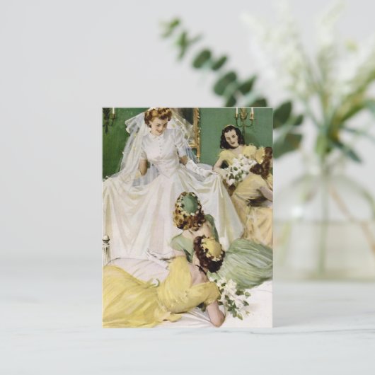 Retro 1940s Vrijgezellenfeest Kaart (Staand voorkant)