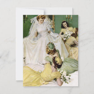 Retro 1940s Vrijgezellenfeest Kaart