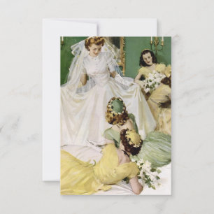 Retro 1940s Vrijgezellenfeest V2 Kaart