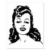Retro 1940s Vrouw Rubber Art Stamp Rubberstempel (Afrduk)