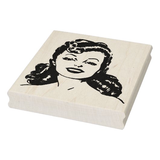 Retro 1940s Vrouw Rubber Art Stamp Rubberstempel (Stempel)