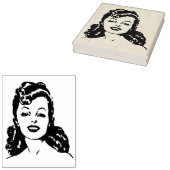 Retro 1940s Vrouw Rubber Art Stamp Rubberstempel (Gestempeld)