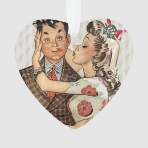 Retro 1940s zoende paar ornament