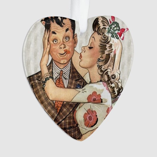 Retro 1940s zoende paar ornament (voorkant)