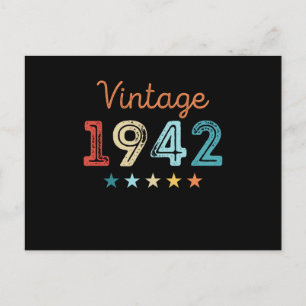 Retro 1942 80e verjaardag cadeau 80 jaar oud briefkaart