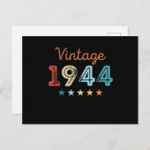 Retro 1944 80e verjaardag cadeau 80 jaar oud briefkaart (Voorkant / Achterkant)