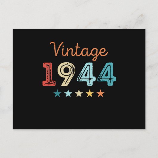 Retro 1944 80e verjaardag cadeau 80 jaar oud briefkaart (Voorkant)
