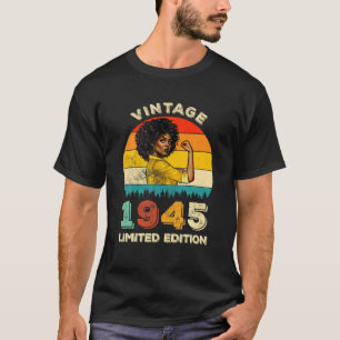 Retro 1945 77th Birthday Strong African American B T-shirt
