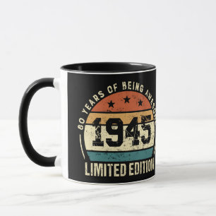 Retro 1945 verjaardagscadeau idee voor 80 jaar mok