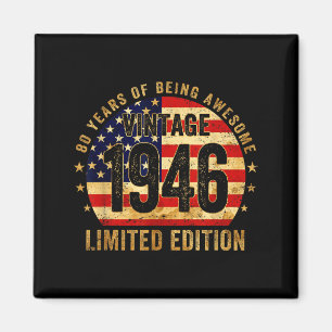 Retro 1946 80ste verjaardag 80 jaar oud Amerikaans Magneet