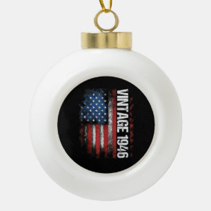 Retro 1946 80ste verjaardag cadeaus 80 jaar oud Am Keramische Bal Ornament
