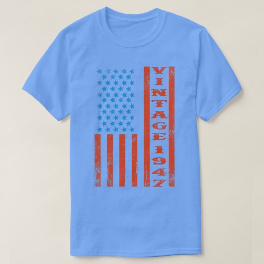  Retro 1947 Amerikaanse vlag T-shirt (Design voorkant)