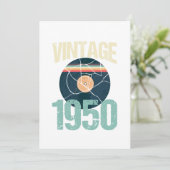 Retro  1950 70 th Birthday Record Vinyl Vin Kaart (Staand voorkant)