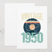 Retro  1950 70 th Birthday Record Vinyl Vin Kaart (Voorkant / Achterkant)