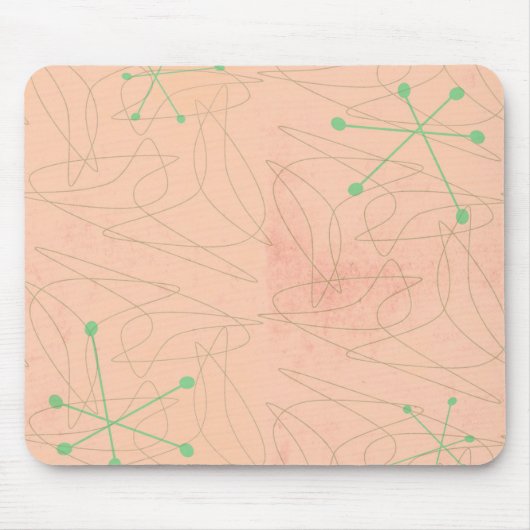 Retro 1950 atoomtijdperk Mousepad Muismat (Voorkant)
