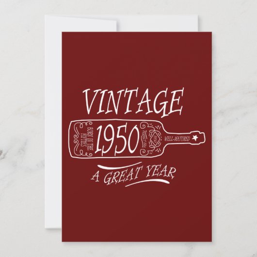 Retro 1950 Een Geweldig Jaar Kaart (Voorkant)