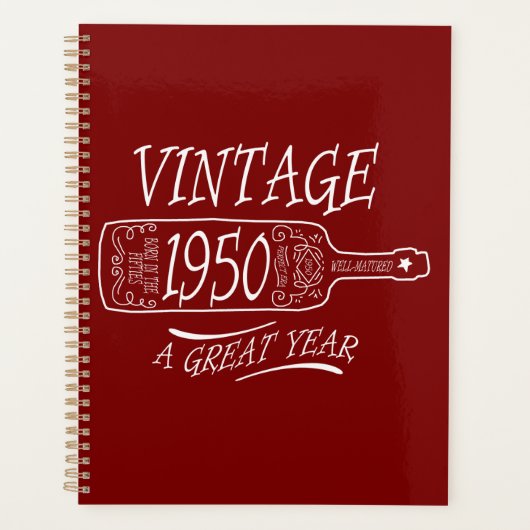 Retro 1950 Een Geweldig Jaar Planner (Voorkant)