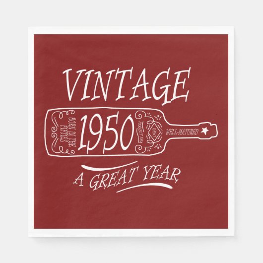 Retro 1950 Een Geweldig Jaar Servet (Voorkant)