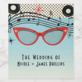 Retro 1950-etiketten van de Fifties Party Wijn Etiket (Enkel label)