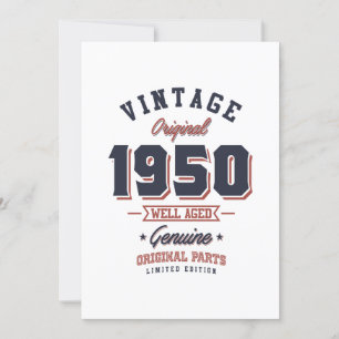 Retro 1950 Geboren in 1950 Retro Verjaardag Cadeau Kaart