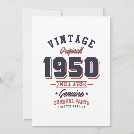 Retro 1950 Geboren in 1950 Retro Verjaardagscadeau Kaart (Voorkant)